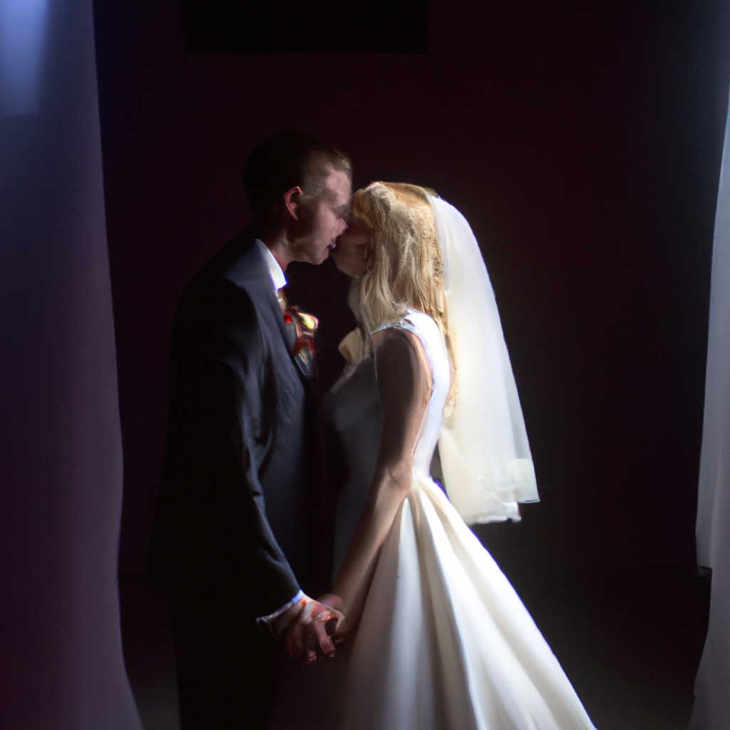 Современная студия, свадебная пара, элегантная минималистичная композиция